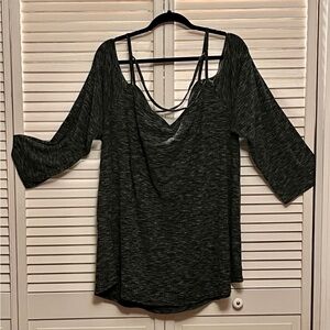 Torrid Heather Gray Strappy Cold Shouler Top